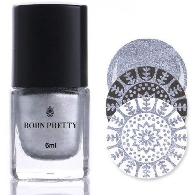 Tinta para Carimbo Born Pretty - Prateado - 6 ml