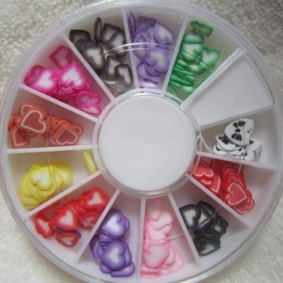 Rodinha Corações Coloridos em Fimo