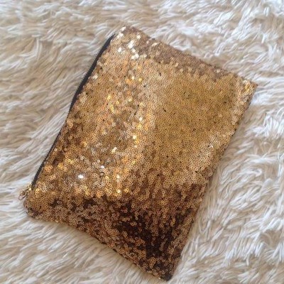 Clutch Glitter Dourado - Com Zipper