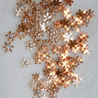 Flocos de Neve Dourados 3D - 1 Par