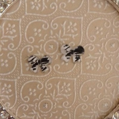 Laços Pretos e Brancos Zebra com Fitas - 1 Par