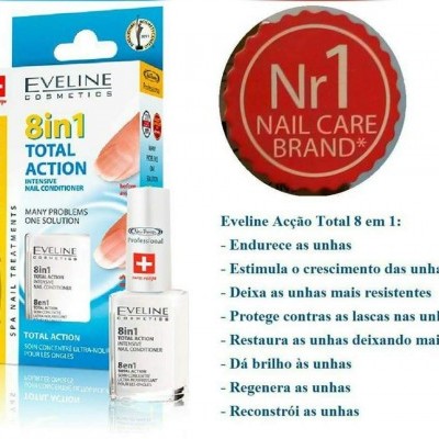 Eveline Nail 8 em 1 total action - 12 ml