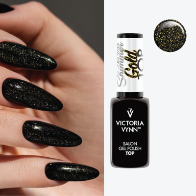 Victoria Vynn - Top Coat Shimmer Gold (Brilho Dourado) - No Wipe - 8 ml