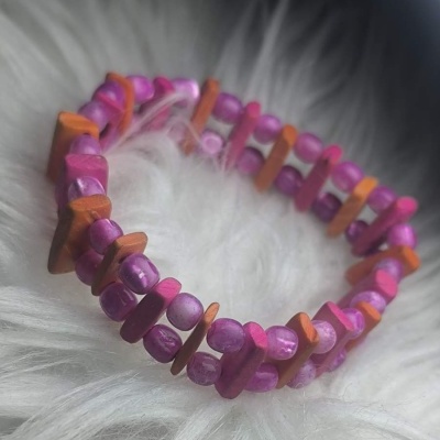 Pulseira Cor de Rosa e Laranja