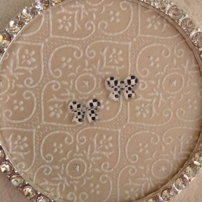 Laços Pretos e Brancos Xadrez - 1 Par