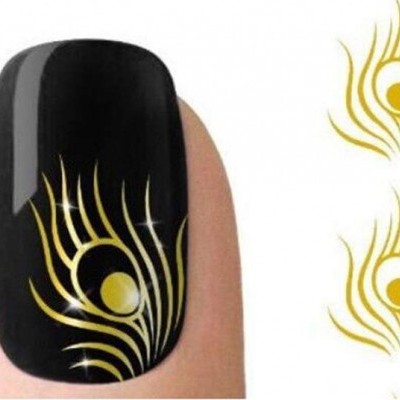 Decalques Penas de Pavão Douradas