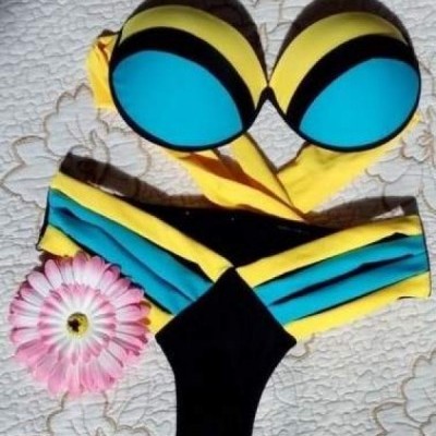 Bikini Neon Azul e Amarelo