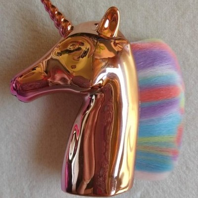 Escova de pó para unhas em forma de unicórnio - Colorido