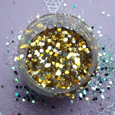 Glitter e Confetis Dourados - 10 gr