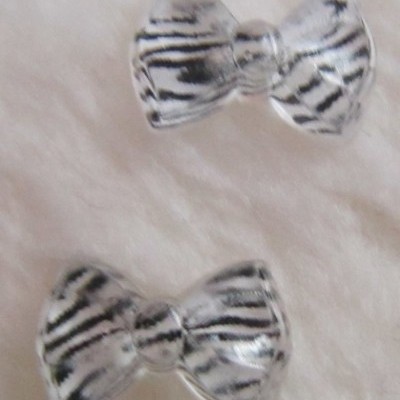 Laços Pretos e Brancos Zebra - 1 Par