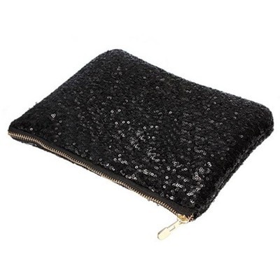 Clutch Glitter Preto - Com Zipper