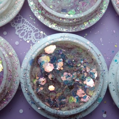 Glitter e Flocos Rosados