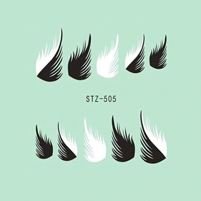 Decalques de Penas Preto e Brancas - STZ-505