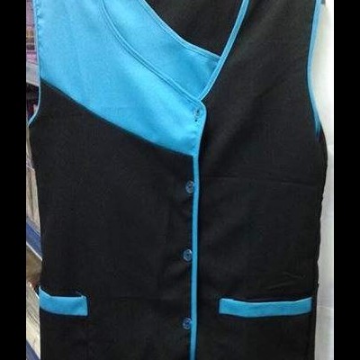 Bata de estética Preta e Azul