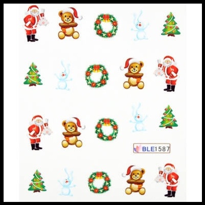 Autocolantes de Natal coloridos com Pai Natal, ursinhos, coelhos, árvores e coroas