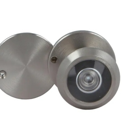 Olho mágico de porta metálico com lente circular