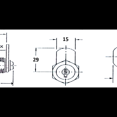 Desenho técnico de parafuso com medidas em mm