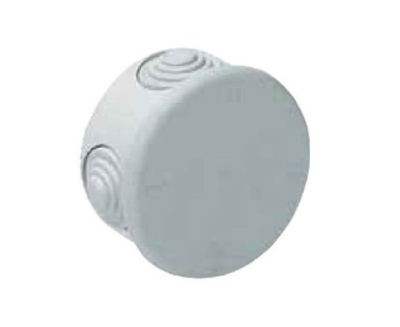 Módulo elétrico redondo branco com botões texturizados