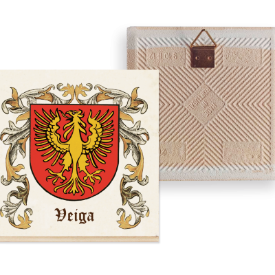 Azulejo decorativo 15x15cm «Heráldica» (Apelidos F a M)