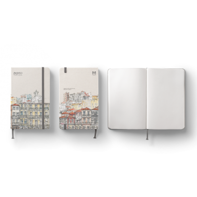 Livro de Notas A5 c/elástico USK Porto - Fachada da Ribeira