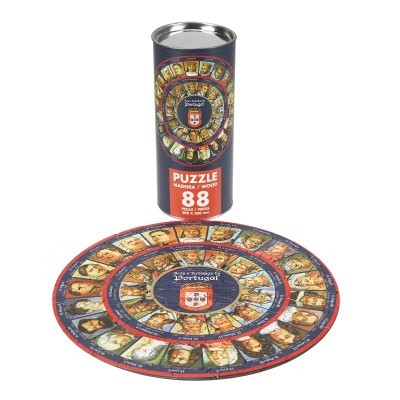 Puzzle em madeira (30cm - 88 pçs) Reis de Portugal