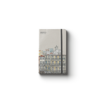 Livro de Notas A6 c/elástico USK Porto - Fachada da Ribeira