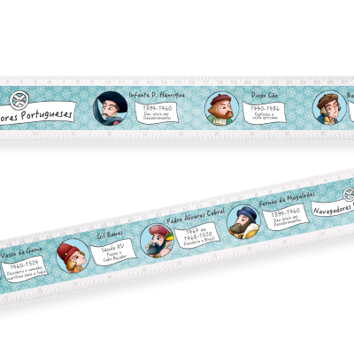 Régua em acrílico Navegadores e Descobridores Portugueses