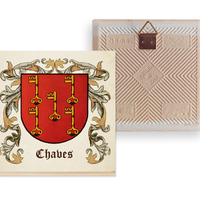 Azulejo decorativo 15x15cm «Heráldica» (Apelidos A a E)