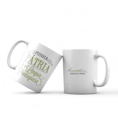 Caneca Fernando Pessoa - «Minha Pátria é a Língua Portuguesa»