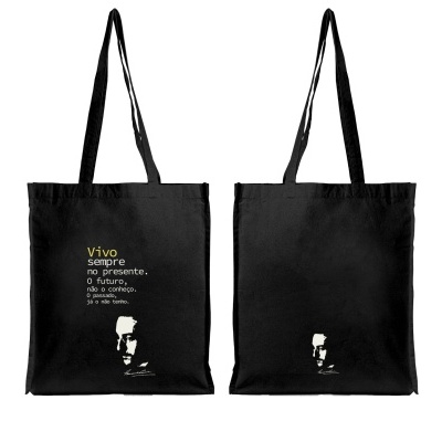Saco em algodão (dupla impressão) Fernando Pessoa - «Vivo sempre no presente»
