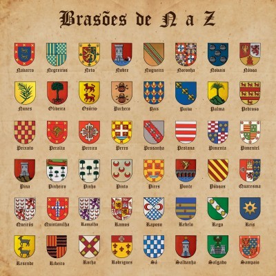 Pack «Heráldica» - Brasão, Azulejo, Caneca, Lápis, Marcador de livro (Apelidos N a Z)
