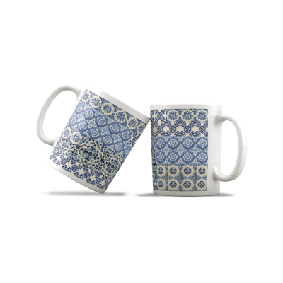 Caneca «Portiles» - Detalhes Azulejos (tons azuis)