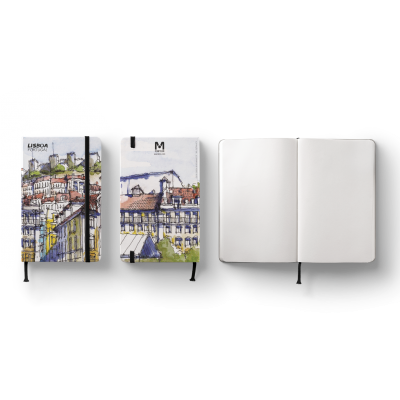 Livro de Notas A5 c/elástico Lisboa Sketch - Vista p/Castelo de S. Jorge