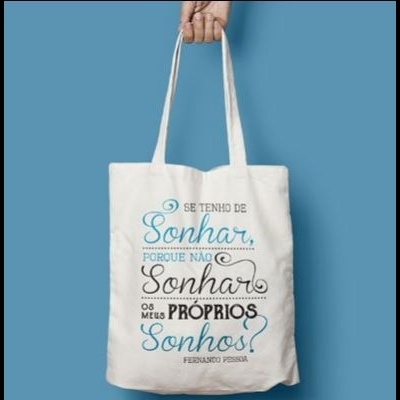 Saco em algodão «Fernando Pessoa» - Se tenho de sonhar...