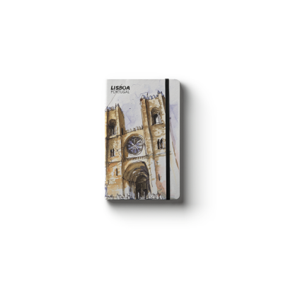 Livro de Notas A6 c/elástico Lisboa Sketch - Sé de Lisboa