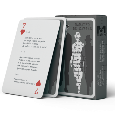 Baralho de cartas Fernando Pessoa (cinza)