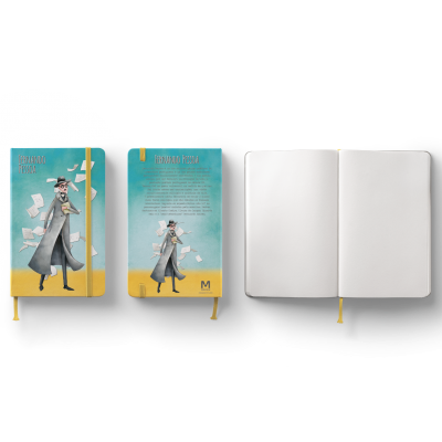 Livro de Notas A5 c/elástico - Linha Ilustrada Fernando Pessoa