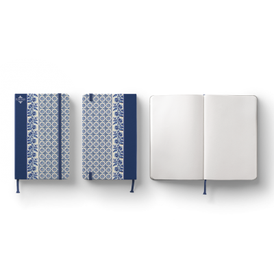 Livro de Notas A5 c/elástico «Portiles» - Azulejo Azul