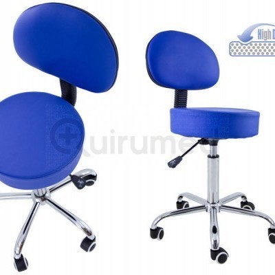 Cadeira com base cromada de 5 rodas