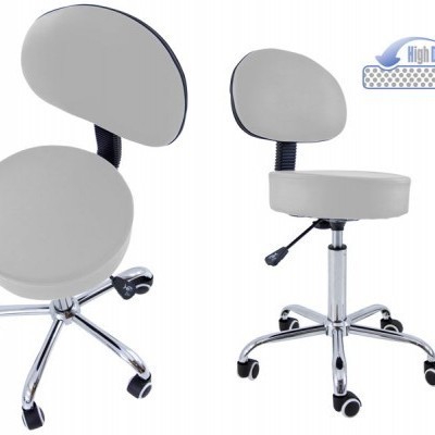 Cadeira com base cromada de 5 rodas