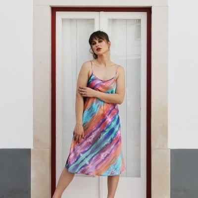 Vestido Boho Alças Arco Íris