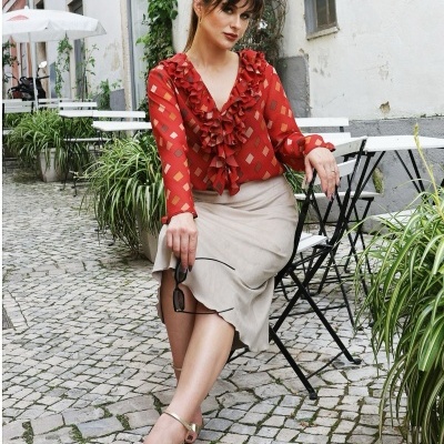 Camisa Boho Losangulos Bordeaux