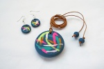 Make a Painterly Pendant and a Pair of Earrings with Polymer Clay