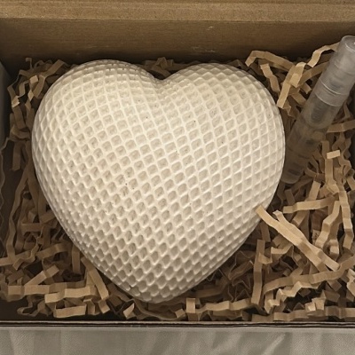 Coração tricotado Branco