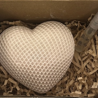 Coração tricotado Rosa claro