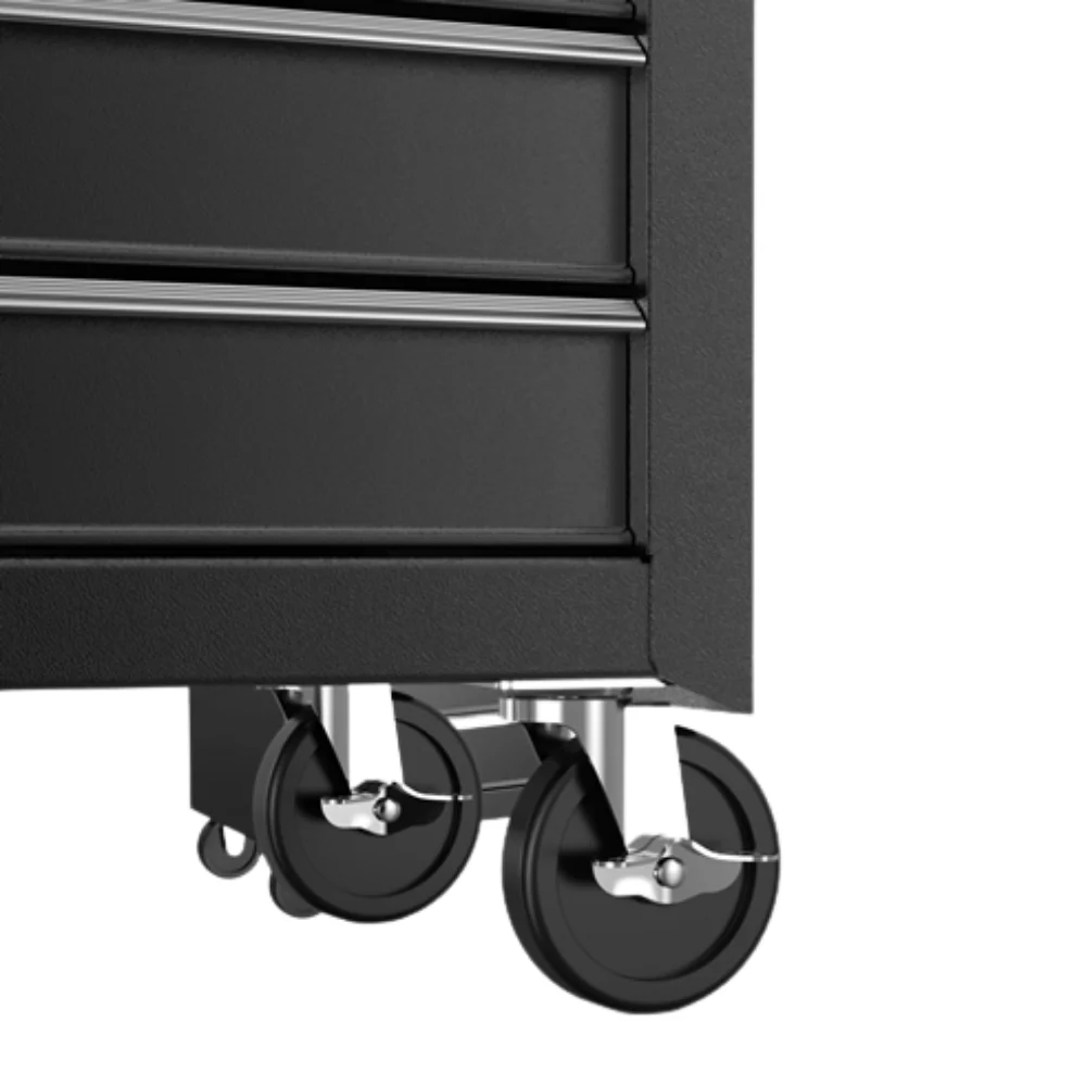 CARRINHO BANCADA METÁLICO BARBER TROLLEY CRUX Carrinho de ferramentas preto com rodas grandes e gavetas