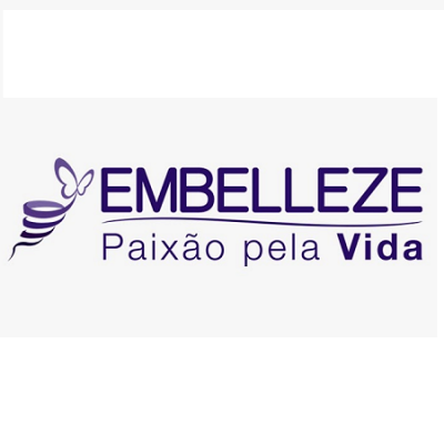 Logótipo EMBELLEZE com borboleta e slogan Paixão pela Vida