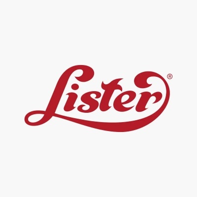 Logotipo da marca Lister em vermelho com fundo branco