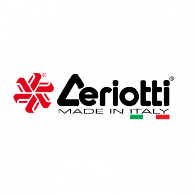 Logótipo Aeriotti MADE IN ITALY com símbolo vermelho e bandeira italiana