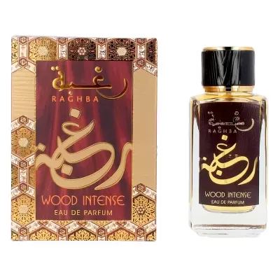 Frasco de perfume RAGHBA Wood Intense com caixa decorativa